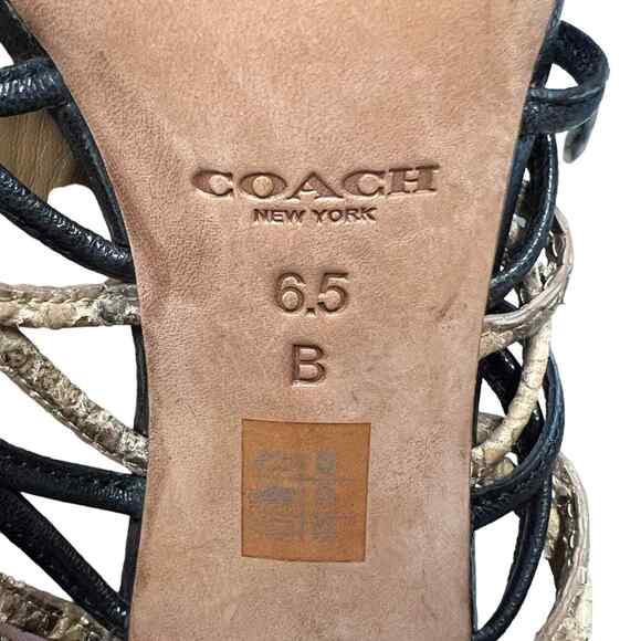 Coach Jody Mixed Texture Stiletto Heels Sandals Size 6.5 - Picture 7 of 8